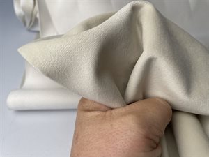 Møbelstof - meget flot tæt velour i kit / ecru